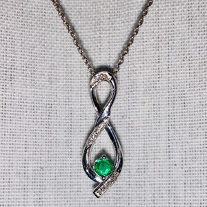 Diamond Infinity Emerald Necklace
